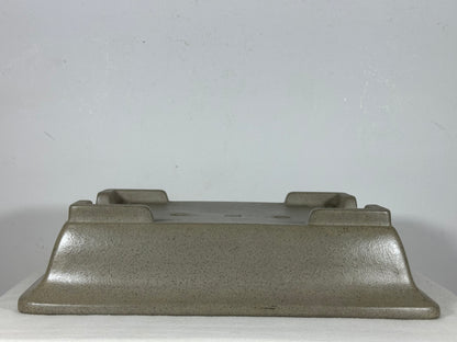 Preowned Japanese Tokoname Unglazed Rectangular Bonsai Pot Seizan - 13.75” By 10.25”