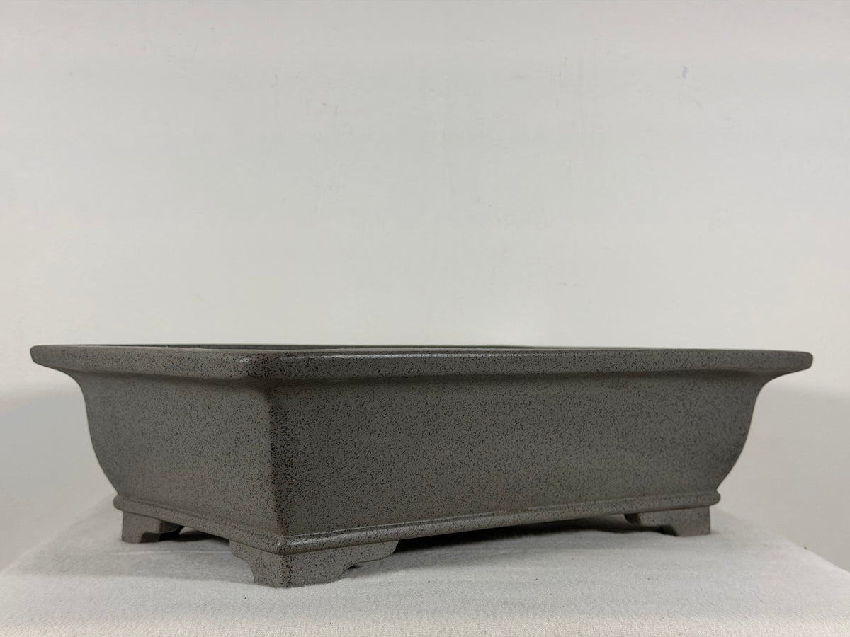 Preowned Japanese Tokoname Unglazed Rectangular Bonsai Pot Seizan - 15” x 10.5” x 4.25”