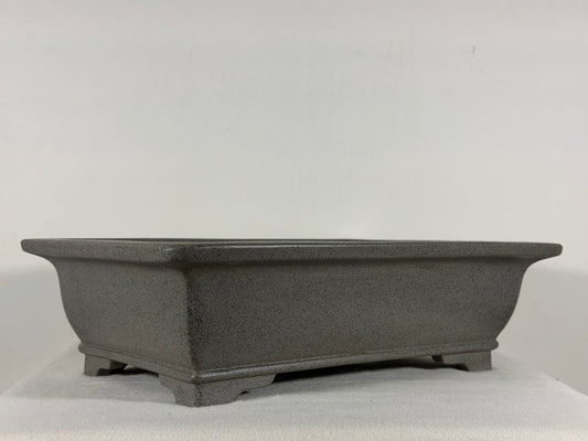 Preowned Japanese Tokoname Unglazed Rectangular Bonsai Pot Seizan - 15” x 10.5” x 4.25”