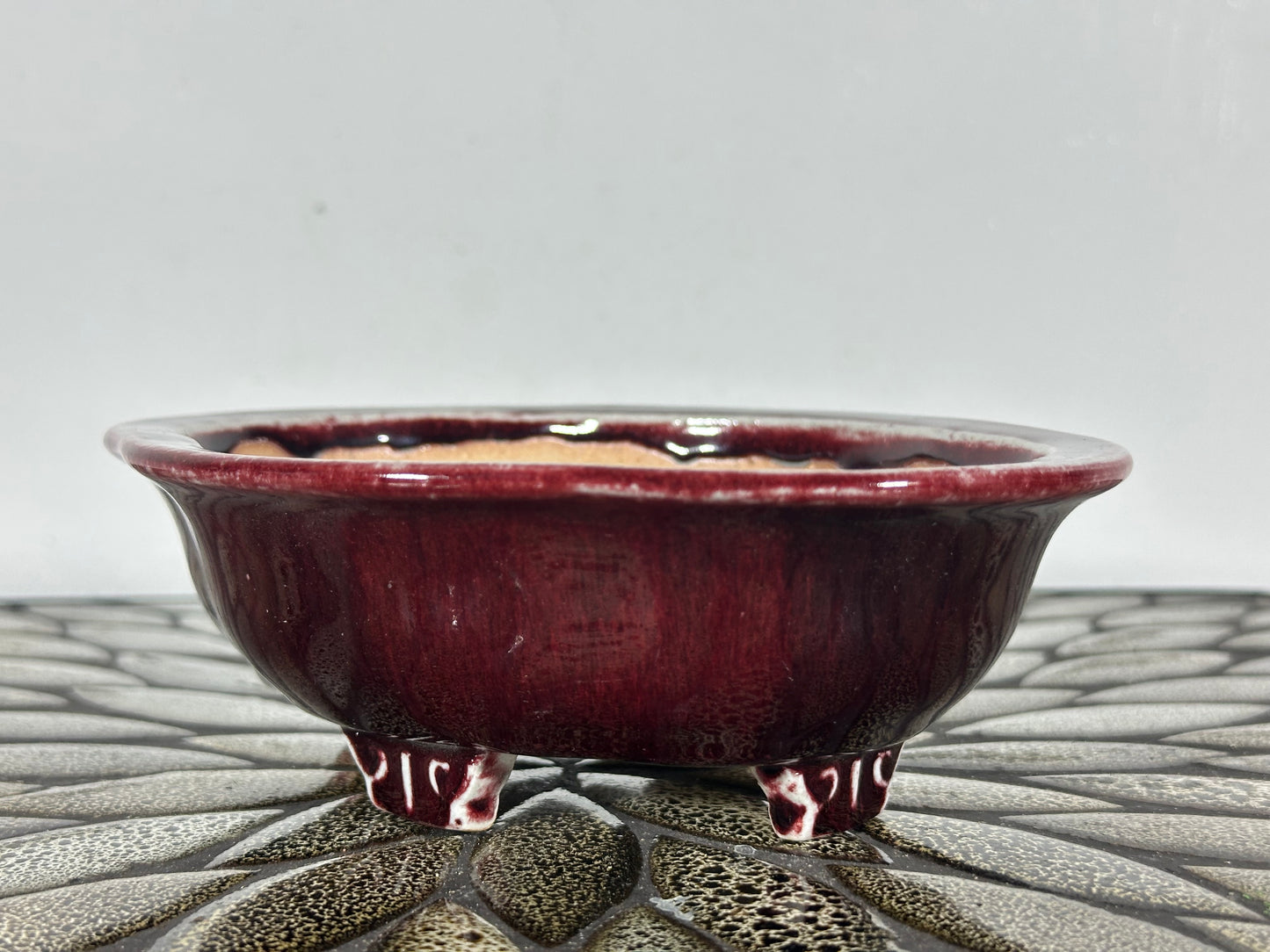 Preowned Japanese Bonsai Pot Mokko Style AIBA KOYO - 6.75” By 5.75”