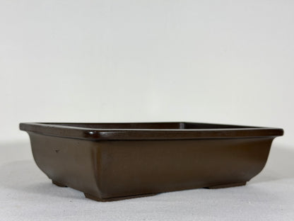 Preowned Japanese Tokoname Unglazed Rectangular Bonsai Pot - 10.5” By 7.75”