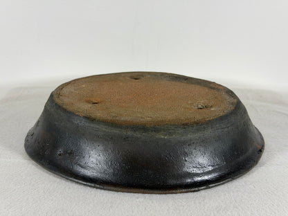 Preowned Japanese Tokoname Unglazed Nanban Style Bonsai Pot Has Stamp - 10.25” By 2”