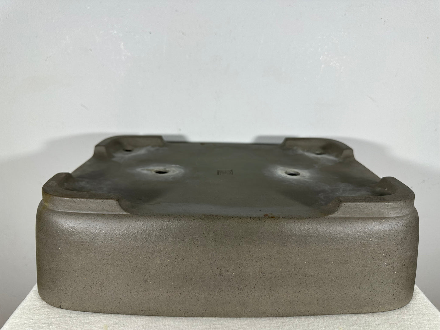 Preowned Japanese Tokoname Unglazed Rectangular Bonsai Pot Seizan - 16.25” By 11.75”
