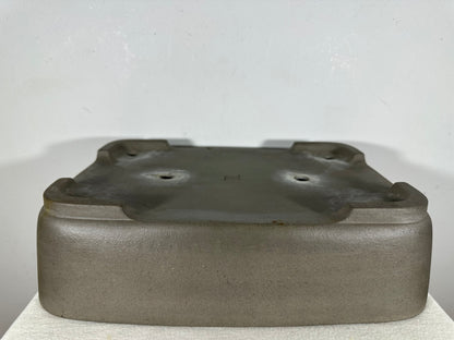 Preowned Japanese Tokoname Unglazed Rectangular Bonsai Pot Seizan - 16.25” By 11.75”