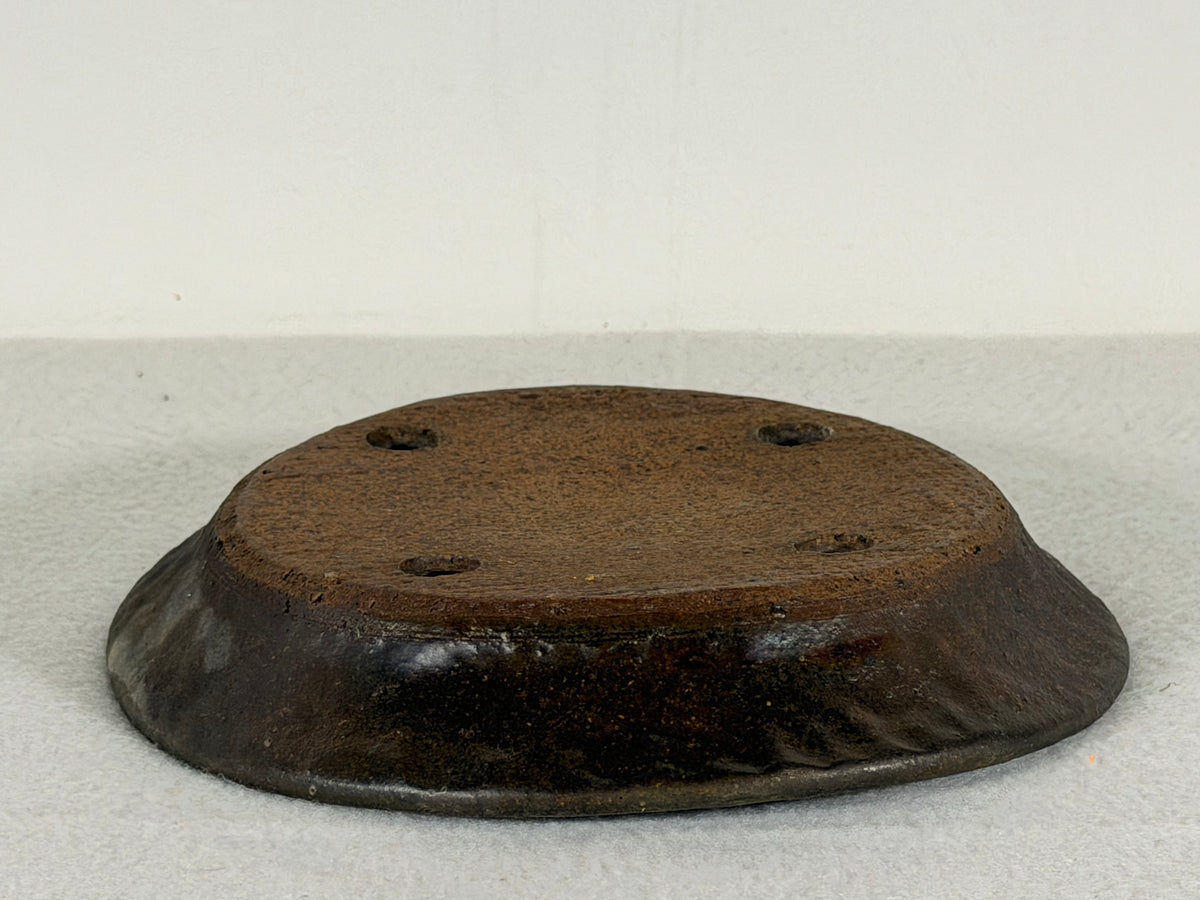 Preowned Japanese Tokoname Glazed Nanban Style Bonsai Pot - 6.5” By 1”
