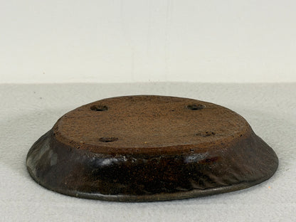 Preowned Japanese Tokoname Glazed Nanban Style Bonsai Pot - 6.5” By 1”