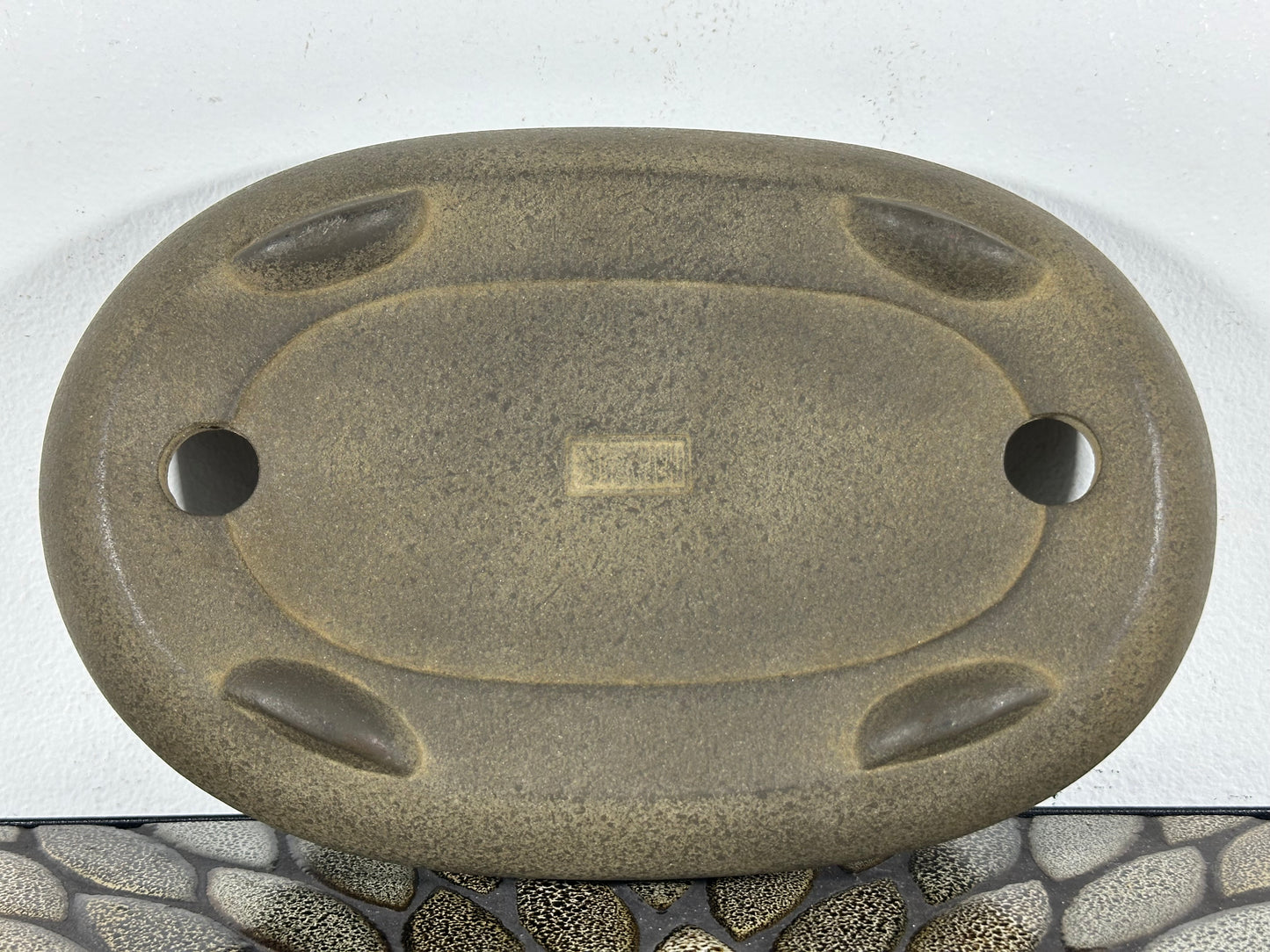 Preowned Vintage Japanese Tokoname Unglazed Bag Style Bonsai Pot Yamaaki - 10” By 6.5”
