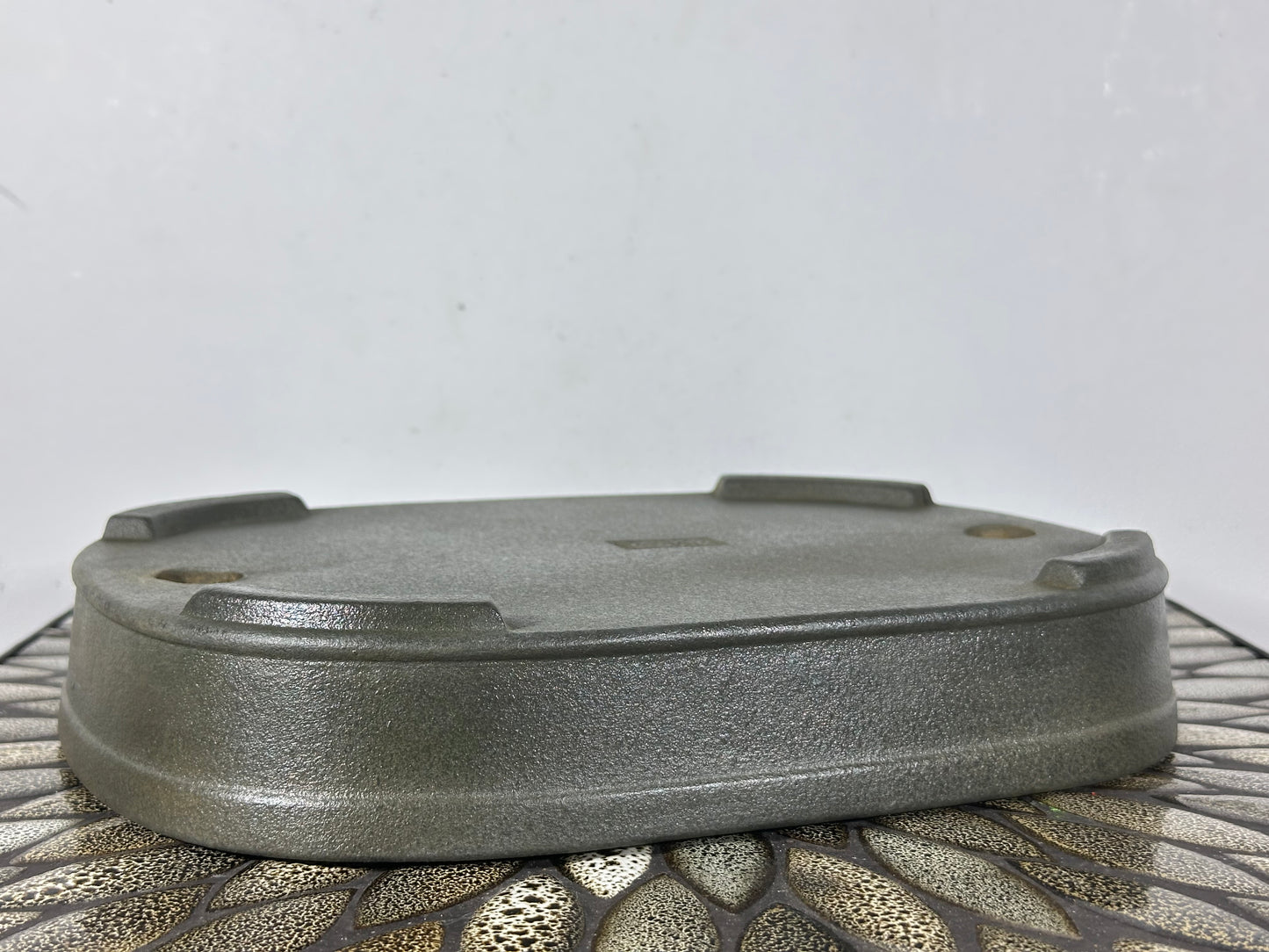 Preowned Japanese Tokoname Unglazed Oval  Bonsai Pot Yamaaki - 11.75” By 8.5”