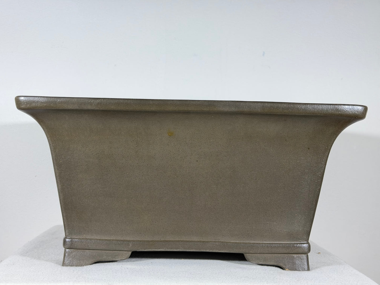 Preowned Japanese Tokoname Unglazed Square Bonsai Pot Gyouzan Nakano - 15.25” By 7.5”
