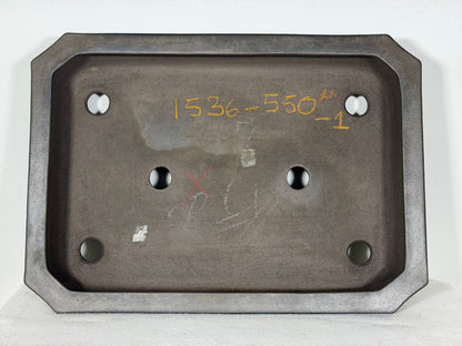 Preowned Japanese Tokoname Unglazed Rectangular Bonsai Pot Gyouzan Nakano - 13.75” By 9.75”
