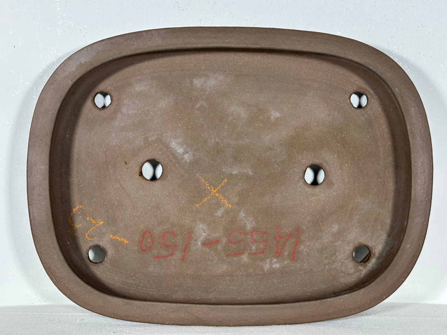 Preowned Japanese Tokoname Unglazed Rectangular Shallow Bonsai Pot Seizan - 12.25” By 9”