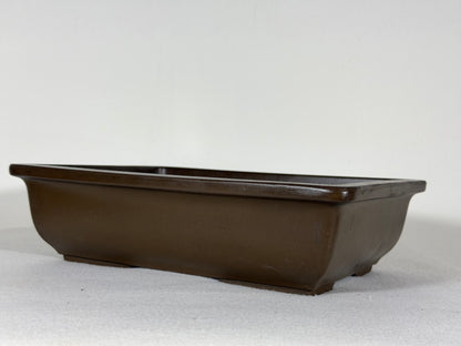 Preowned Japanese Tokoname Unglazed Rectangular Bonsai Pot - 10.5” By 7.75”