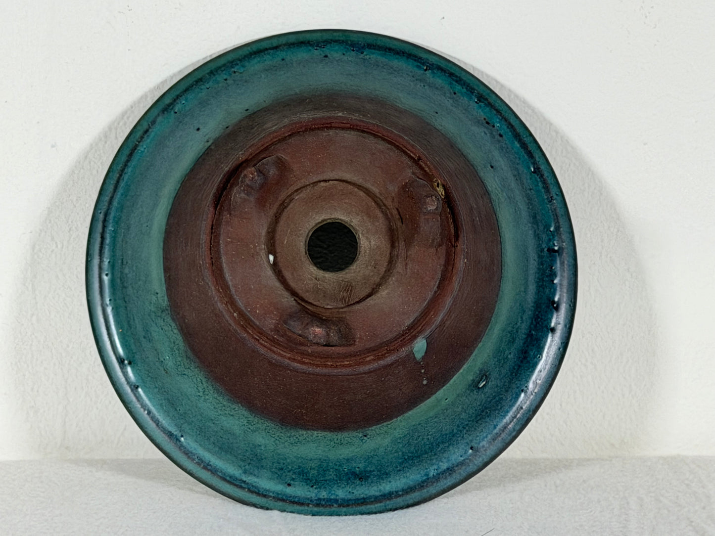 Preowned Japanese Tokoname Round Bonsai Pot Tosui - 6” By 2.25”