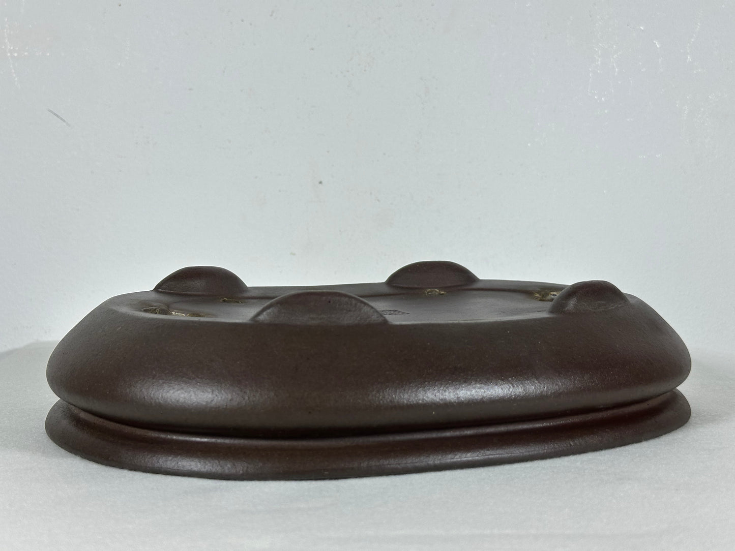 Preowned Japanese Tokoname Unglazed Bag Style Bonsai Pot Yamaaki - 11.75” By 8.5”