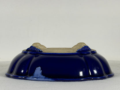 Preowned Japanese Tokoname Glazed Mokko Style Bonsai Pot Satomi - 8” By 7”