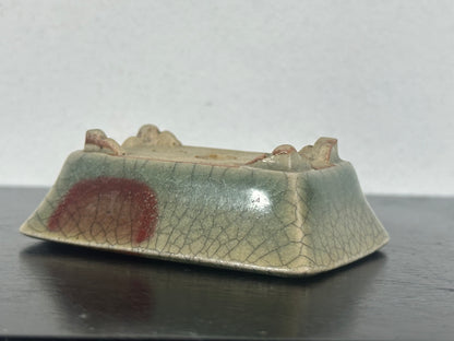 Preowned Vintage Japanese Rectangular Bonsai Pot By EIMEI - 2.5” By 1.75”