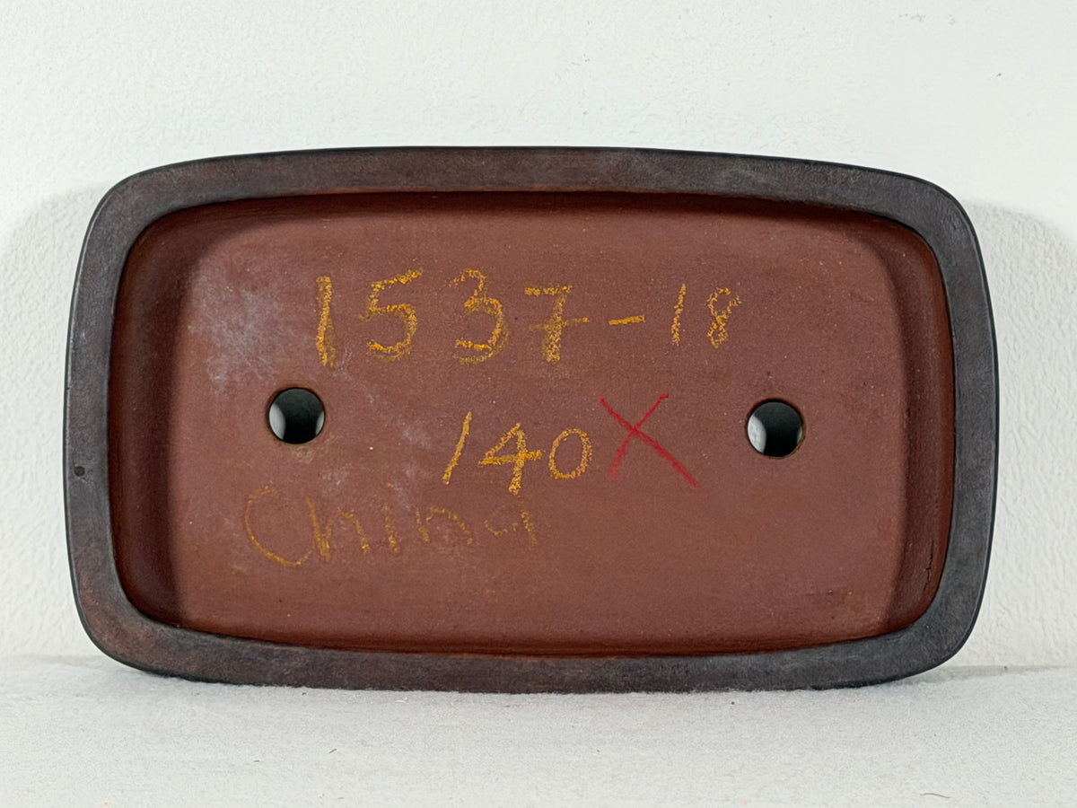 Preowned Old China Unglazed Shallow Rectangular Bonsai Pot - 8.25” x 5” x 1.25”