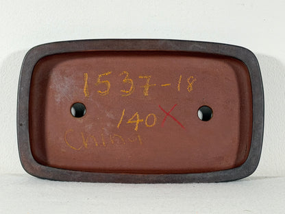 Preowned Old China Unglazed Shallow Rectangular Bonsai Pot - 8.25” x 5” x 1.25”
