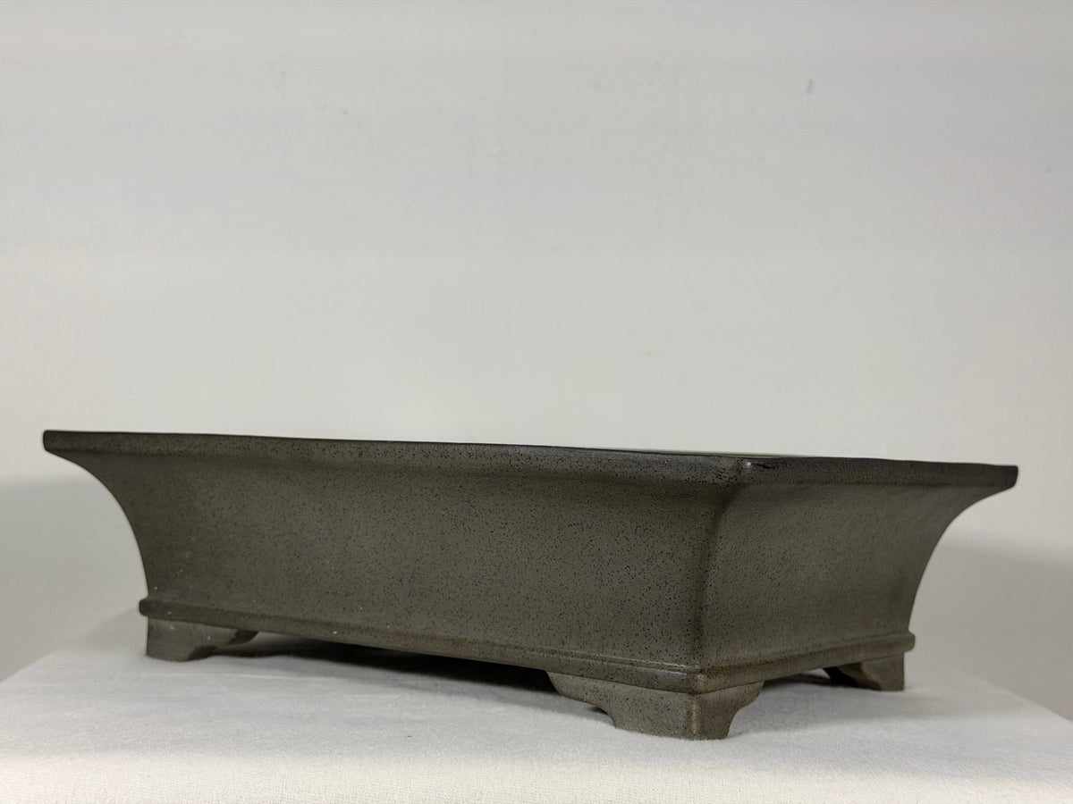 Preowned Japanese Tokoname Rectangular Bonsai Pot Seizan - 14” By 10.25”