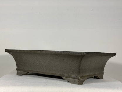 Preowned Japanese Tokoname Rectangular Bonsai Pot Seizan - 14” By 10.25”
