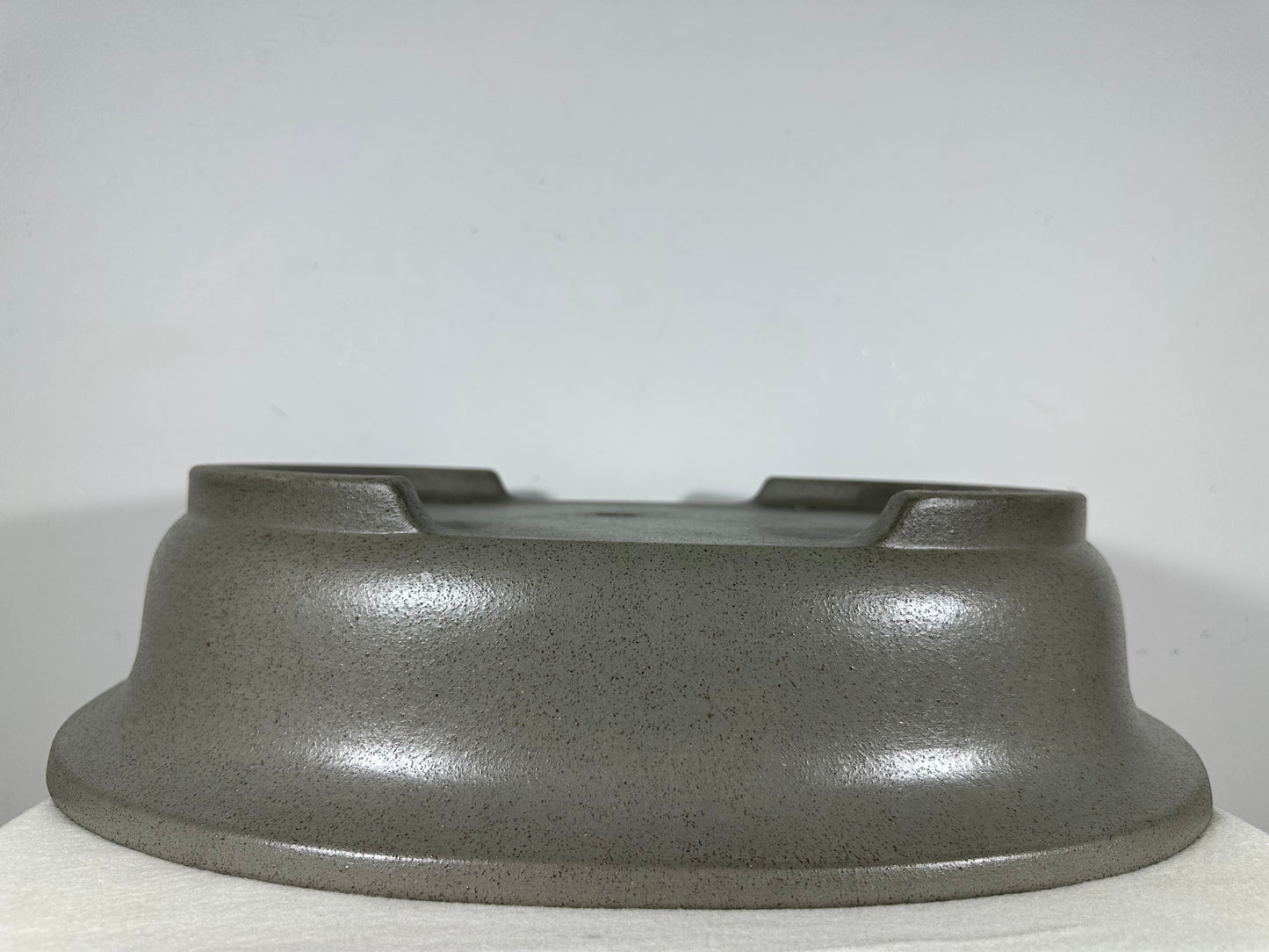 Preowned Japanese Tokoname Unglazed Oval Bonsai Pot Seizan - 18.5” By 14.75”
