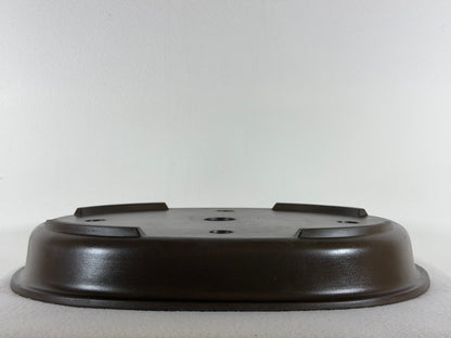 Preowned Japanese Tokoname Unglazed Shallow Oval Bonsai Pot - 14.75” By 11.75”