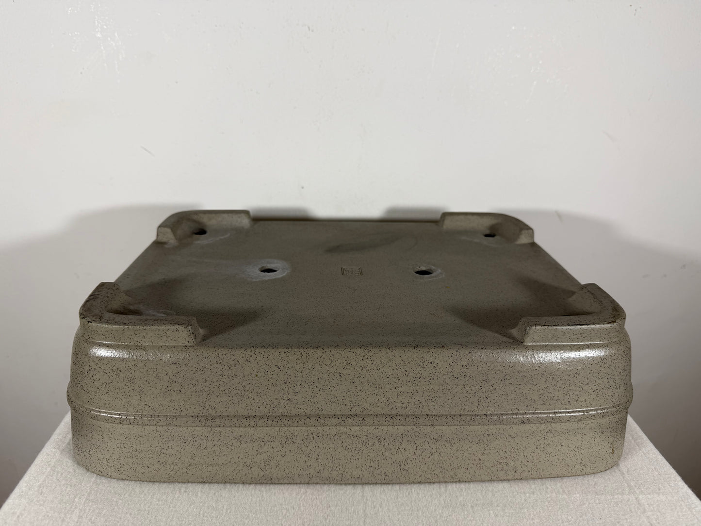 Preowned Japanese Tokoname Unglazed Rectangular Bonsai Pot Seizan - 15” By 10.75”