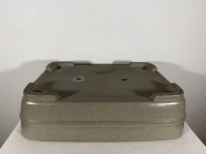 Preowned Japanese Tokoname Unglazed Rectangular Bonsai Pot Seizan - 15” By 10.75”