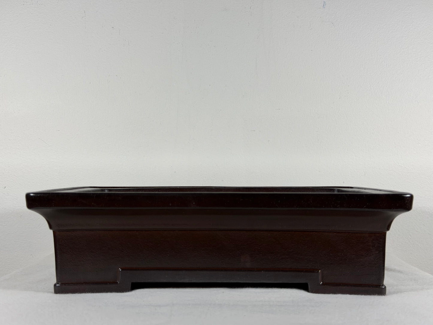 Preowned Japanese Tokoname Unglazed Rectangular Bonsai Pot Yamaaki - 12.5” By 9”