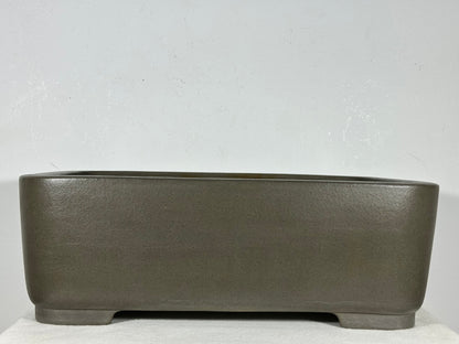 Preowned Japanese Tokoname Unglazed Rectangular Bonsai Pot Seizan - 16.5” By 11.75”