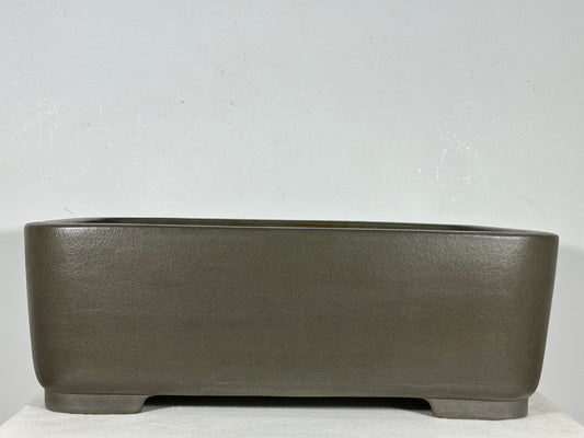 Preowned Japanese Tokoname Unglazed Rectangular Bonsai Pot Seizan - 16.5” By 11.75”