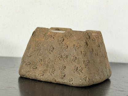 Preowned Japanese Tokoname Unglazed Square Bonsai Pot - 2.25” By 1.25”