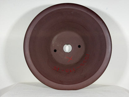 New Japanese Tokoname Unglazed Round Bonsai Pot Yamaaki - 12.75” By 4”