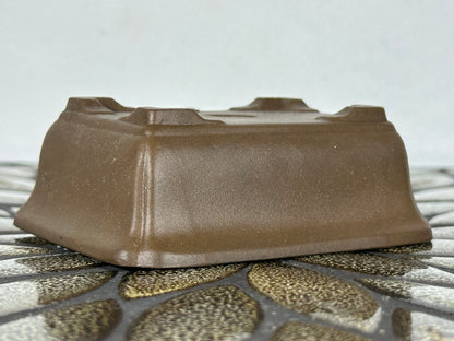 Preowned Japanese Tokoname Unglazed Rectangular Bonsai Pot - 4” By 3”