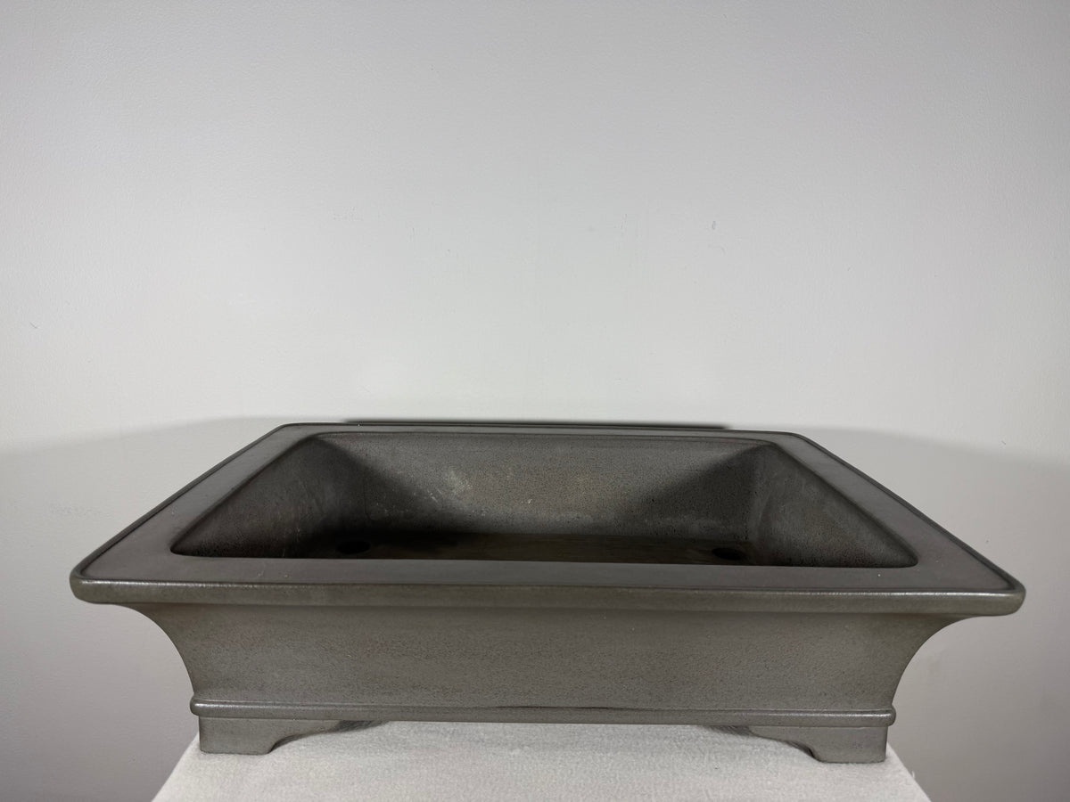 Preowned Japanese Tokoname Unglazed Rectangular Bonsai Pot Kisen - 19.5” x 14.25” x 5”