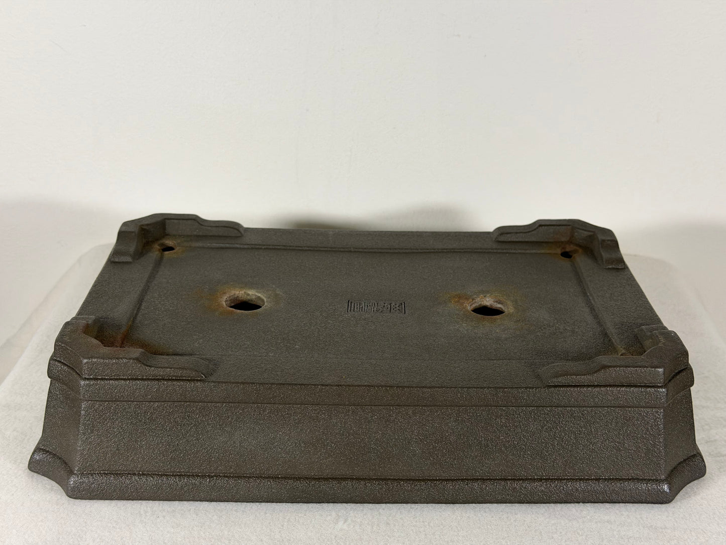 Preowned Japanese Tokoname Unglazed Rectangular Bonsai Pot Yamaaki - 13” By 8.75”