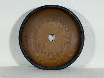 Preowned Japanese Tokoname Glazed Shallow Round Bonsai Pot - 6.5” By 1.25”