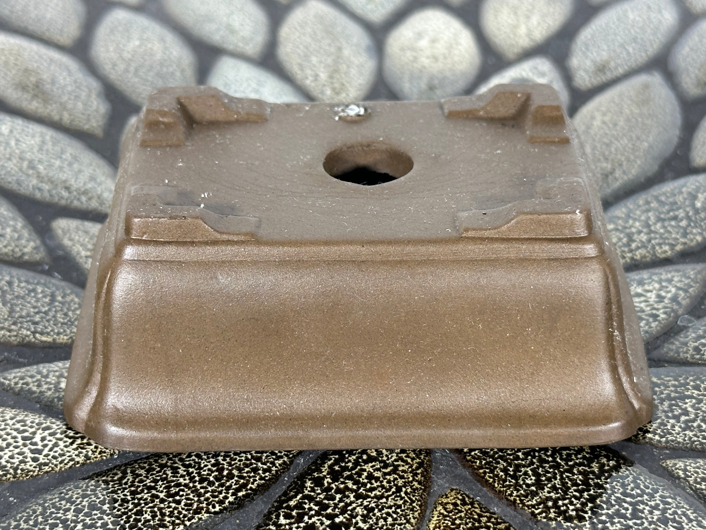 Preowned Japanese Tokoname Unglazed Rectangular Bonsai Pot - 4” By 3”