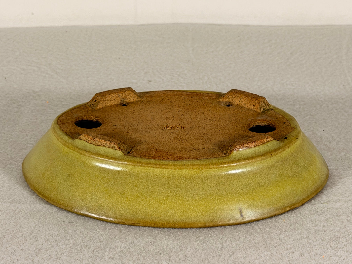 Preowned Japanese Tokoname Glazed Oval Bonsai Pot Hatutori - 6.5” By 5”