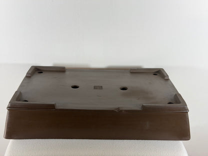 Preowned Japanese Tokoname Unglazed Rectangular Bonsai Pot Seizan - 18.5” By 12”