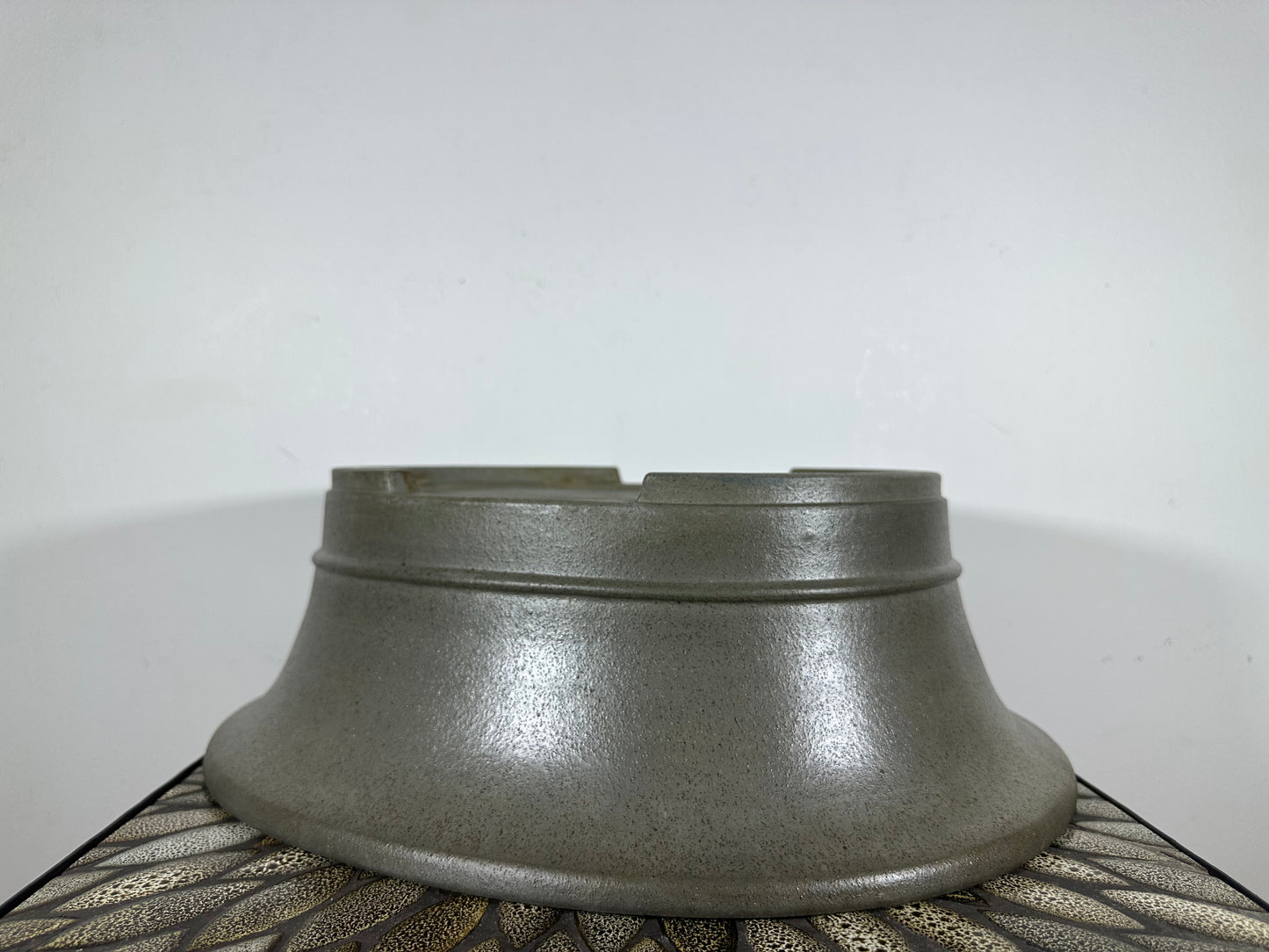 Preowned Japanese Tokoname Unglazed Oval Bonsai Pot Seizan - 16.25” By 14”