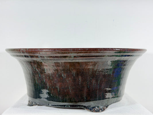 New Japanese Tokoname Round High Quality Bonsai Pot Syuhou Yoshimura - 18.5” By 7.25”
