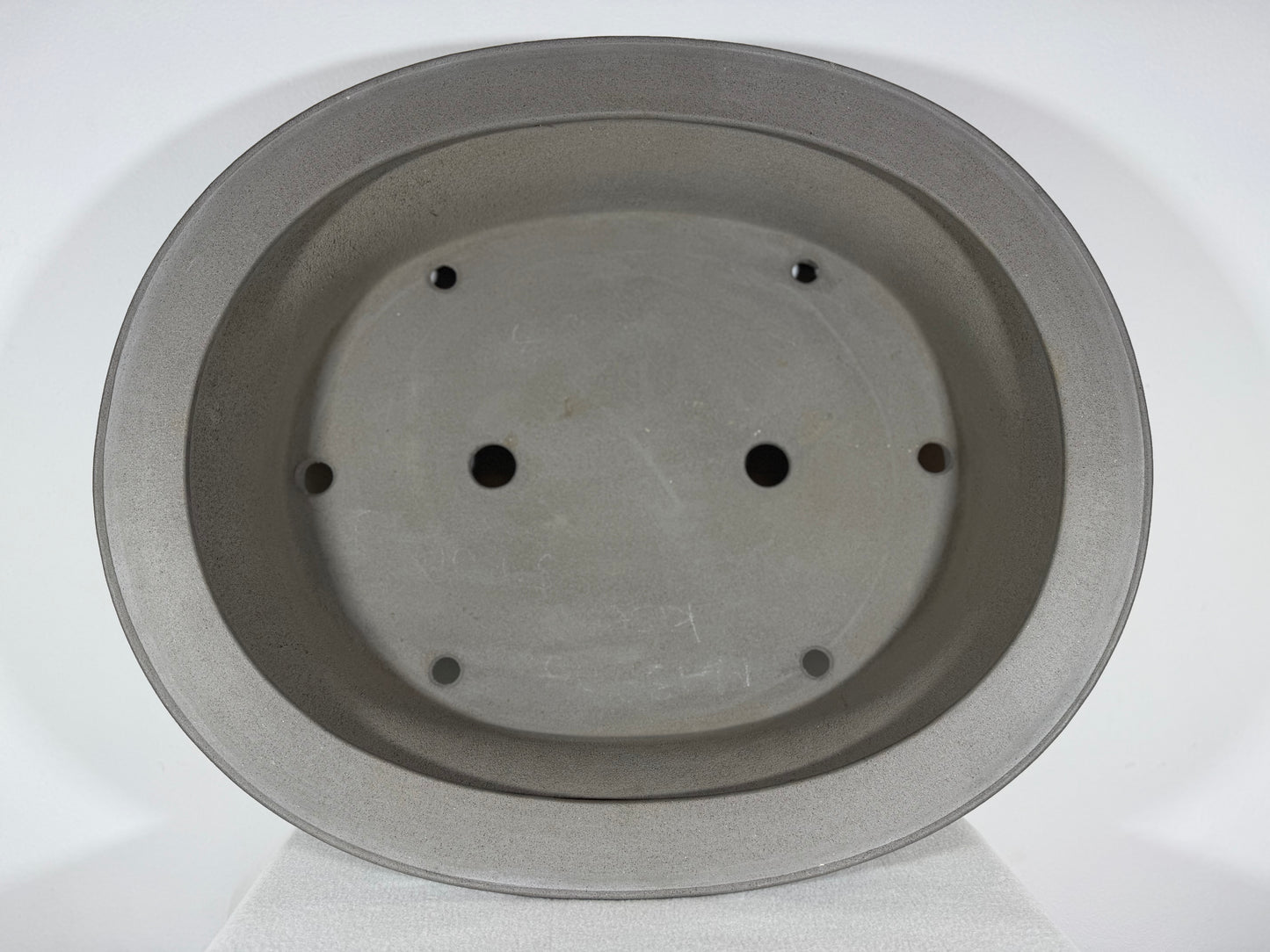 New Japanese Tokoname Unglazed Oval Bonsai Pot Kisen - 23” By 19”