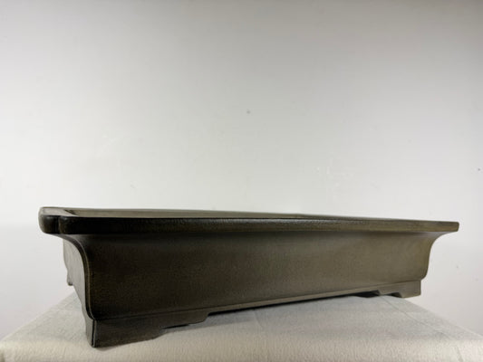 Preowned Japanese Tokoname Unglazed Rectangular Bonsai Pot Seizan - 19.5” By 13.5”