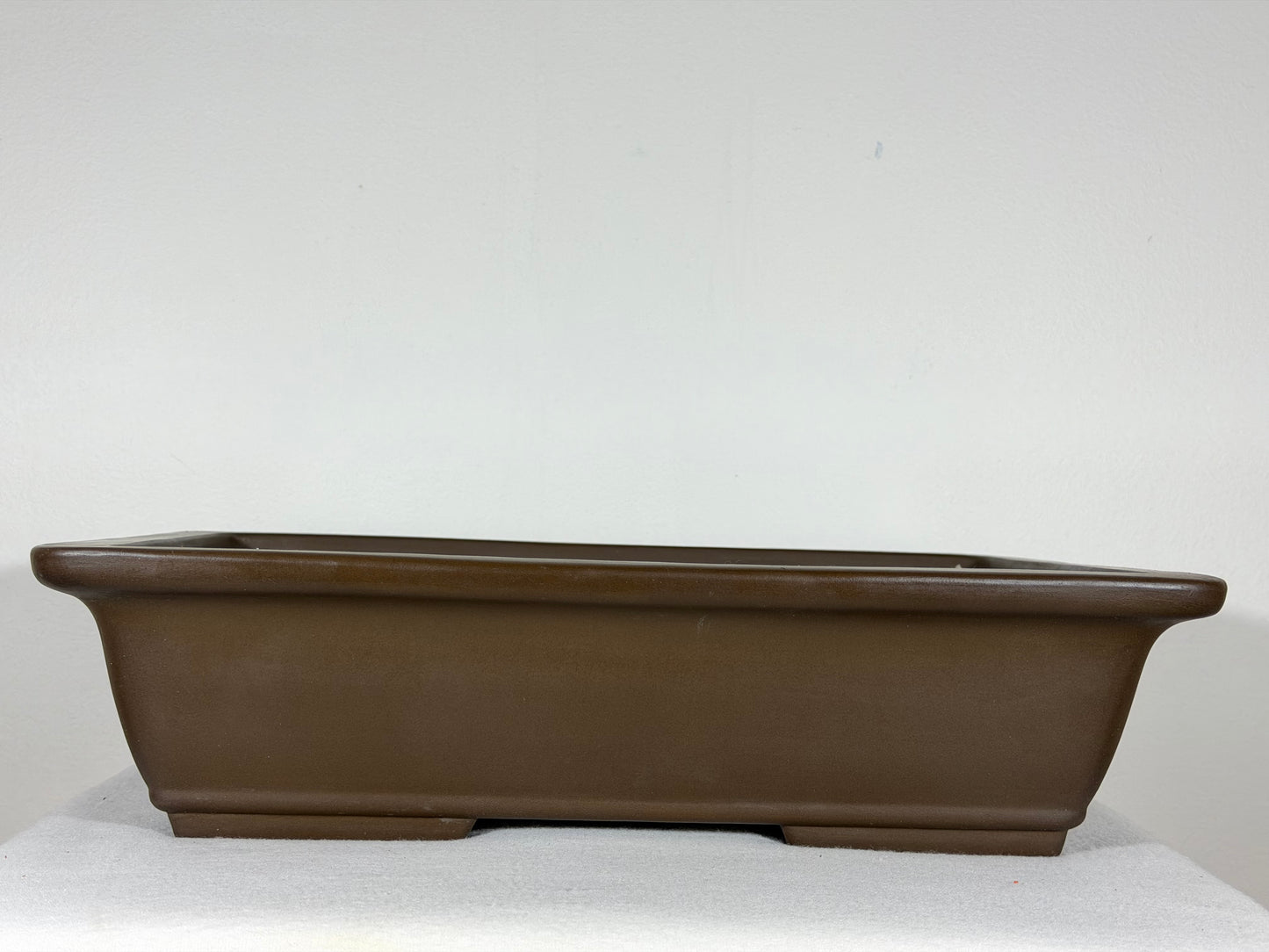 Preowned Japanese Tokoname Unglazed Rectangular Bonsai Pot Yamaaki - 16.25” By 11.75”