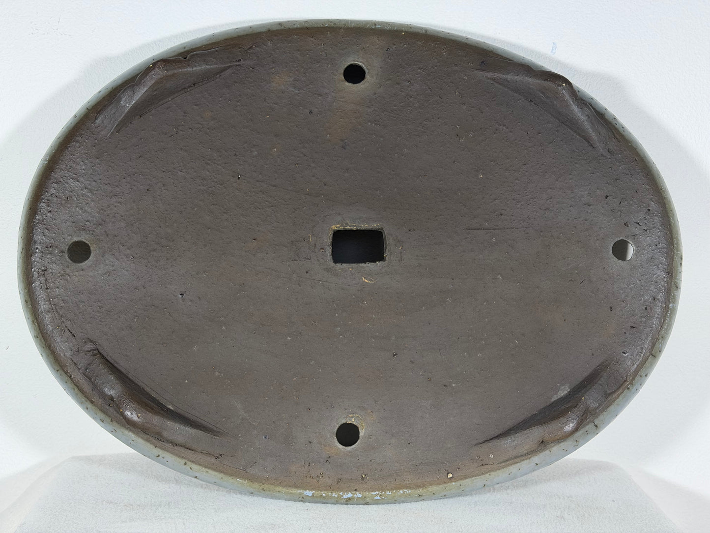Preowned Japanese Tokoname Glazed Shallow Bag Style Bonsai Pot - 18” By 13.25”