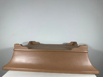 Preowned Japanese Tokoname Unglazed Rectangular Bonsai Pot Seizan - 19.5” By 14.25”