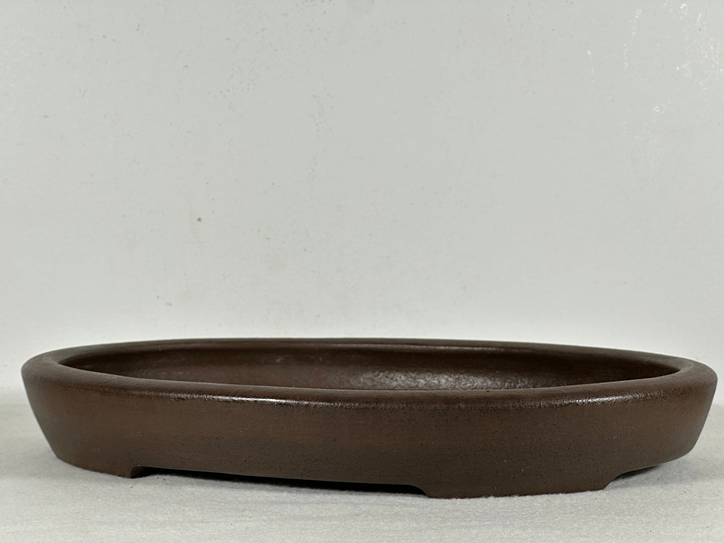 Preowned Japanese Tokoname Unglazed Oval Shallow Bonsai Pot Seizan - 12.5” By 9”