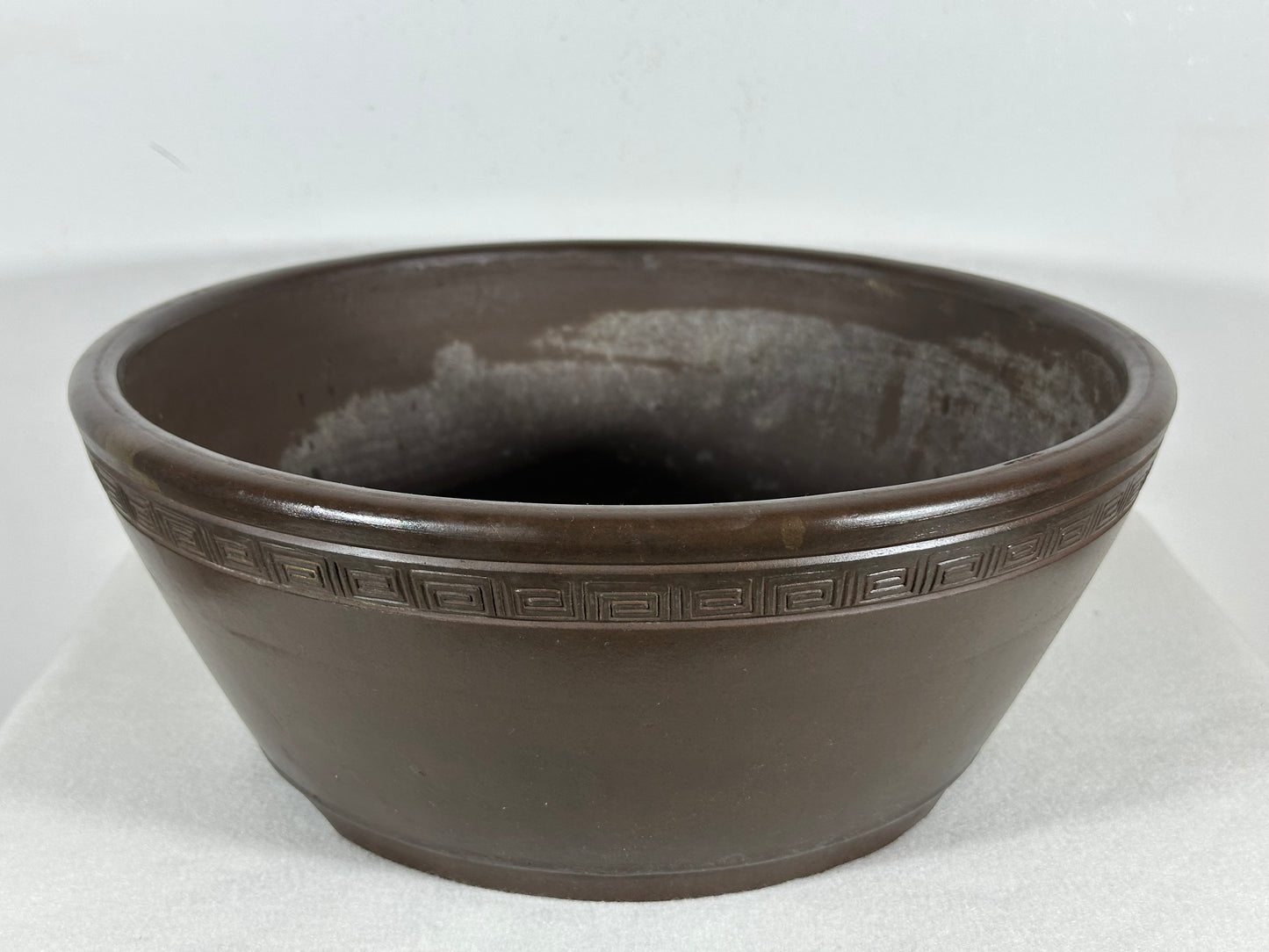 Preowned Japanese Tokoname Unglazed Round Bonsai Pot - 12.25” By 4 7/8”