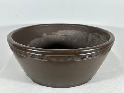 Preowned Japanese Tokoname Unglazed Round Bonsai Pot - 12.25” By 4 7/8”